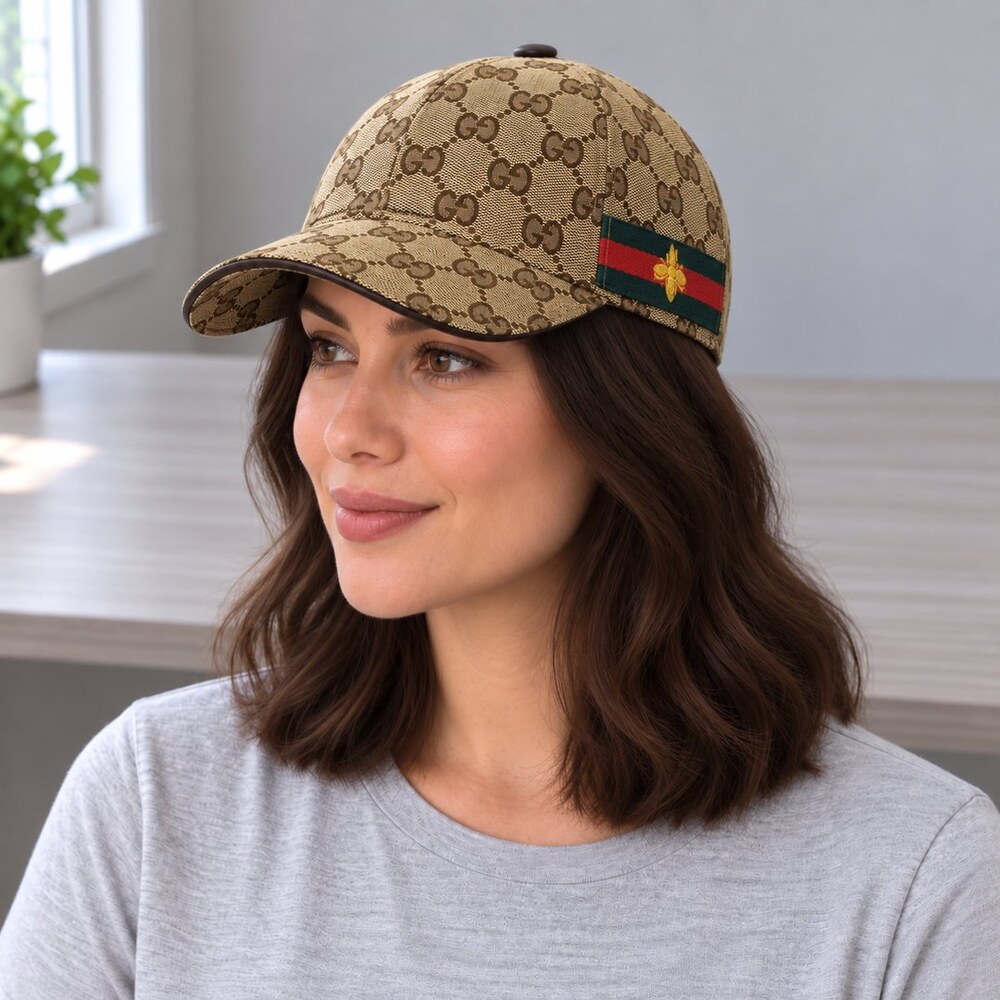 Gucci GG Cap with Bee Web Detail - Picture 2 of 6